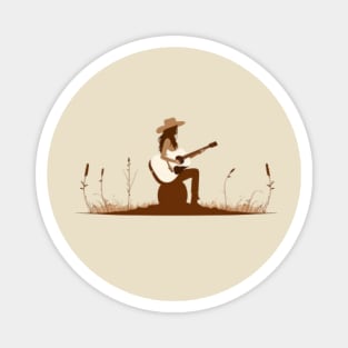 cowgirl with a guitar Magnet